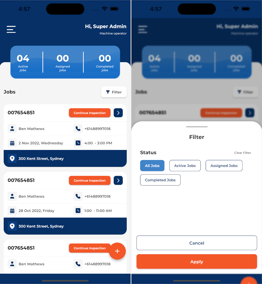 Reztor renovation jobs dashboard